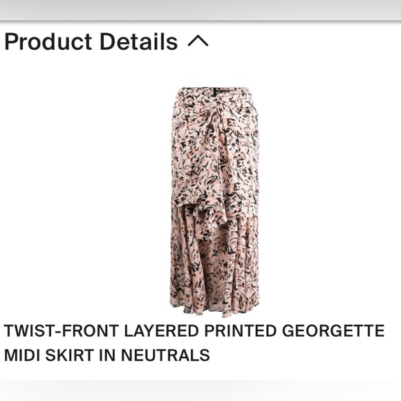 PROENZA SCHOULER Twist-front Layered Printed Georgette MIDI skirt- size 2 - Picture 2 of 6